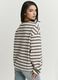 White pure cotton regular-fit T-shirt with brown stripes_1