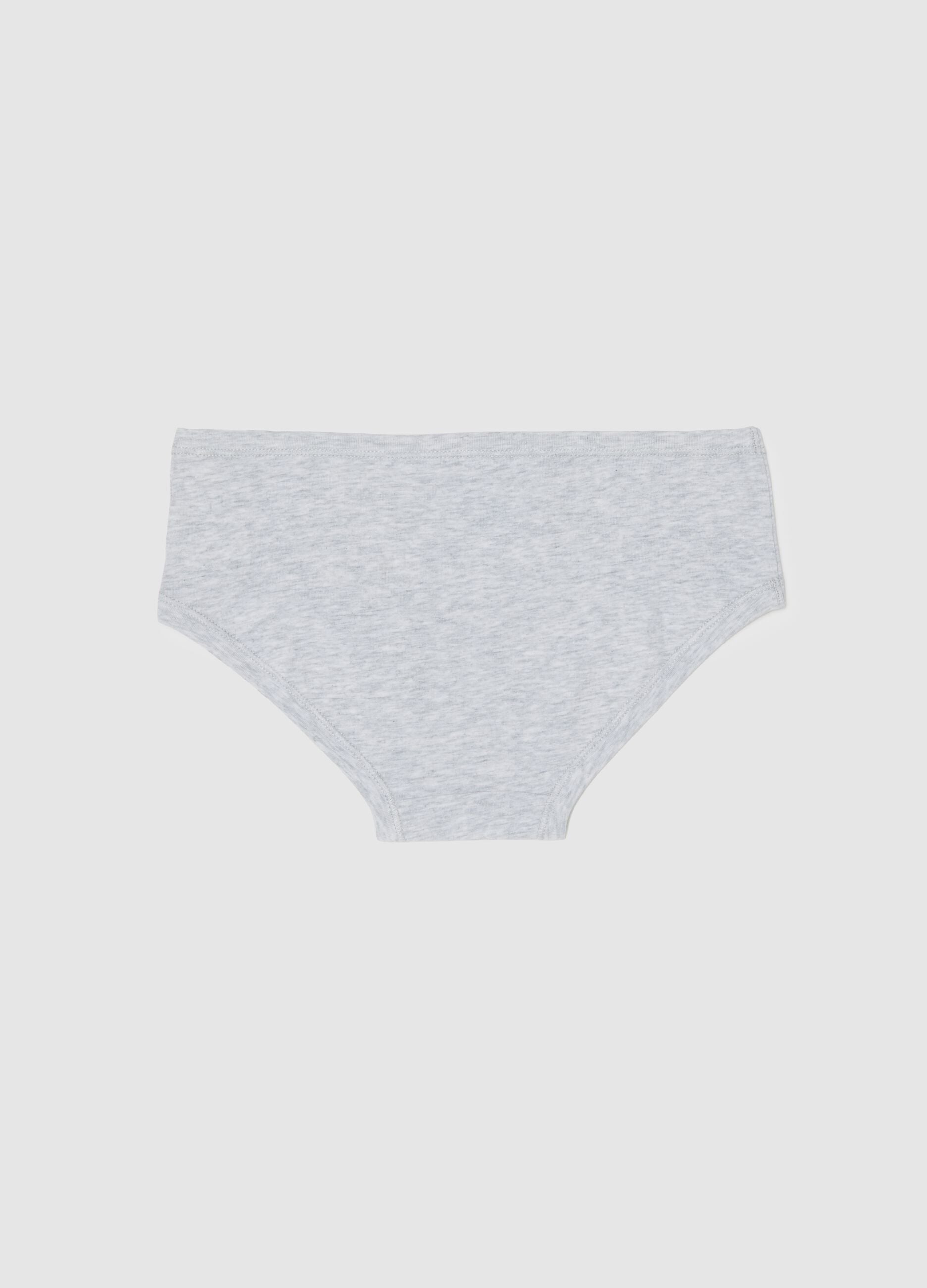 Grey elasticated cotton baby culottes for girls, regular fit