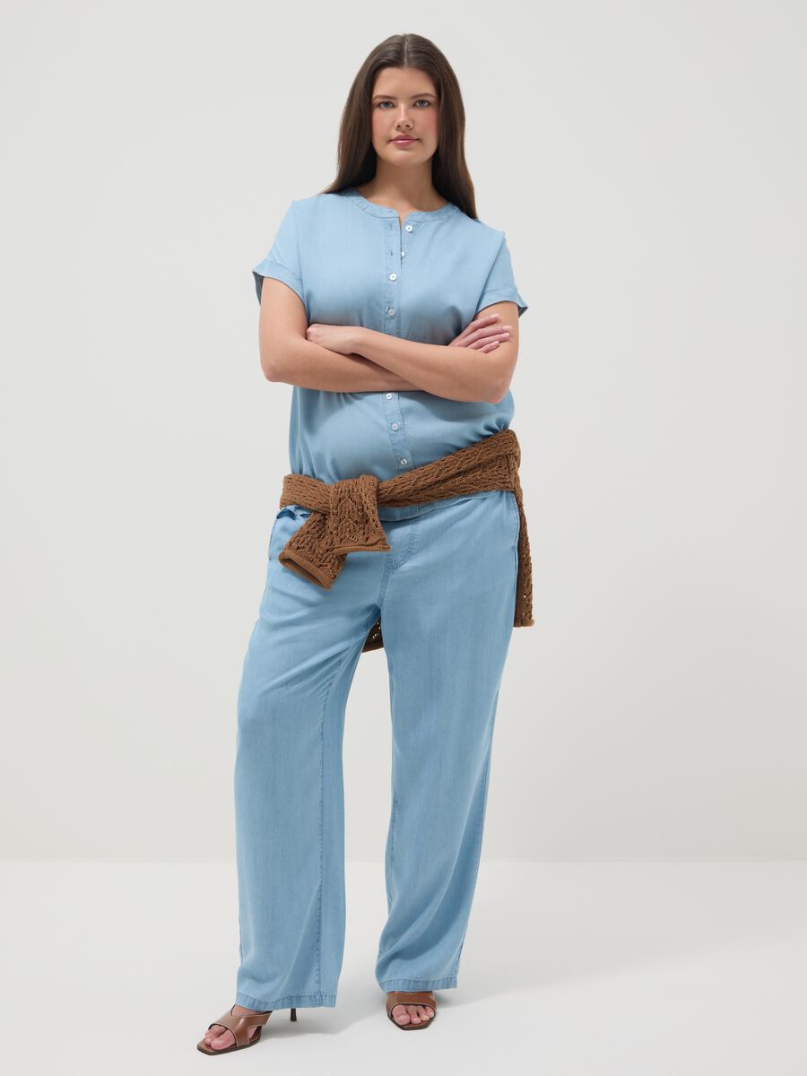 Pure Lyocell Blue Joggers Regular Fit_0