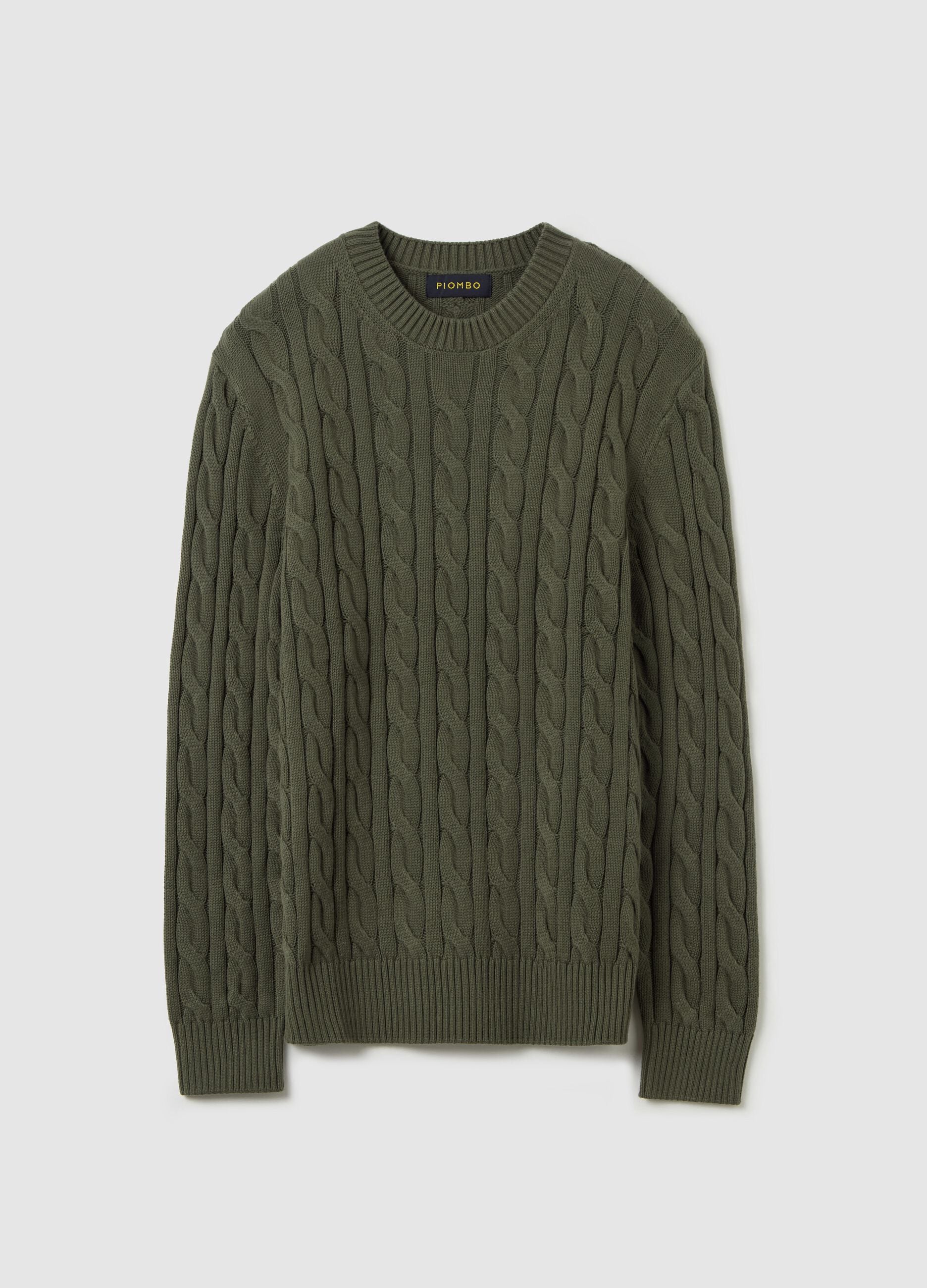 Pullover with cable-knit design