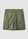 Green cotton cargo Bermuda shorts, regular fit_4