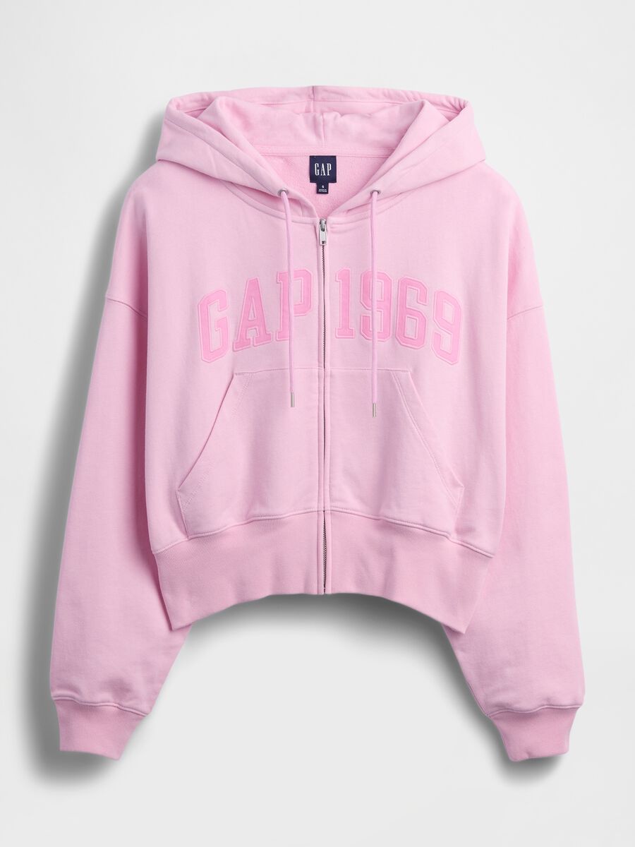 Felpa in misto cotone regular fit con logo GAP e zip_4