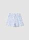 Girls&rsquo; pure cotton white shorts with floral print_0