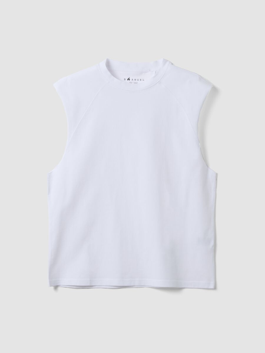 White pure cotton tank top &ndash; regular fit_4