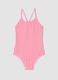 Pink gingham stretch swimsuit_0