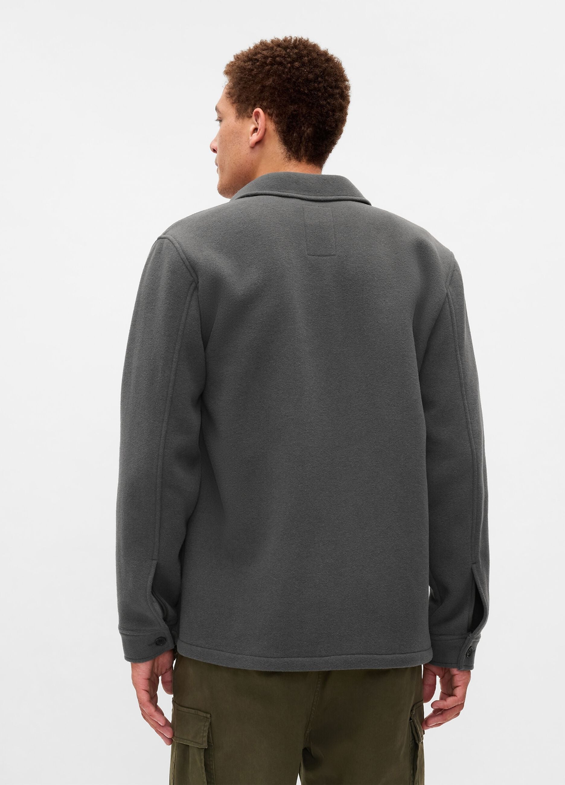Utility shacket in wool blend