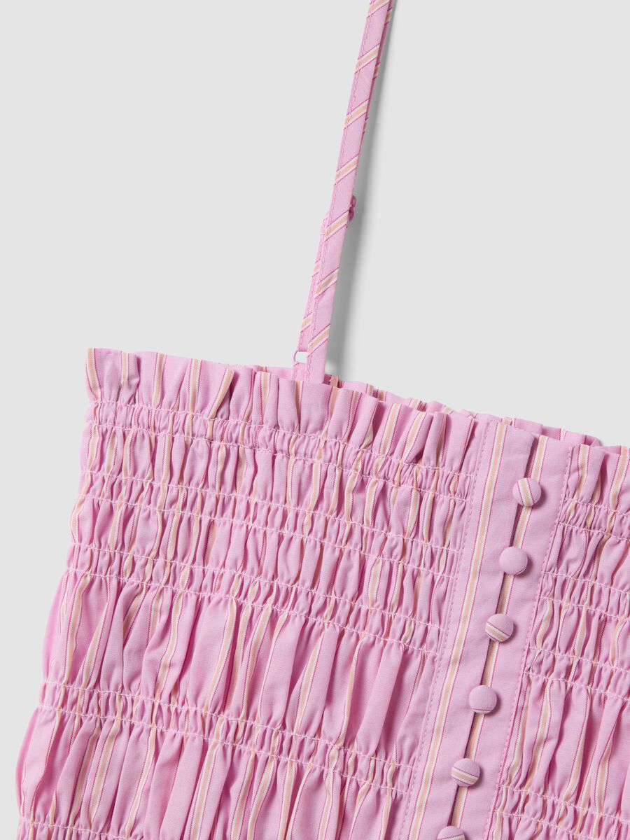 Tank top rosa in puro cotone con spalline sottili_5
