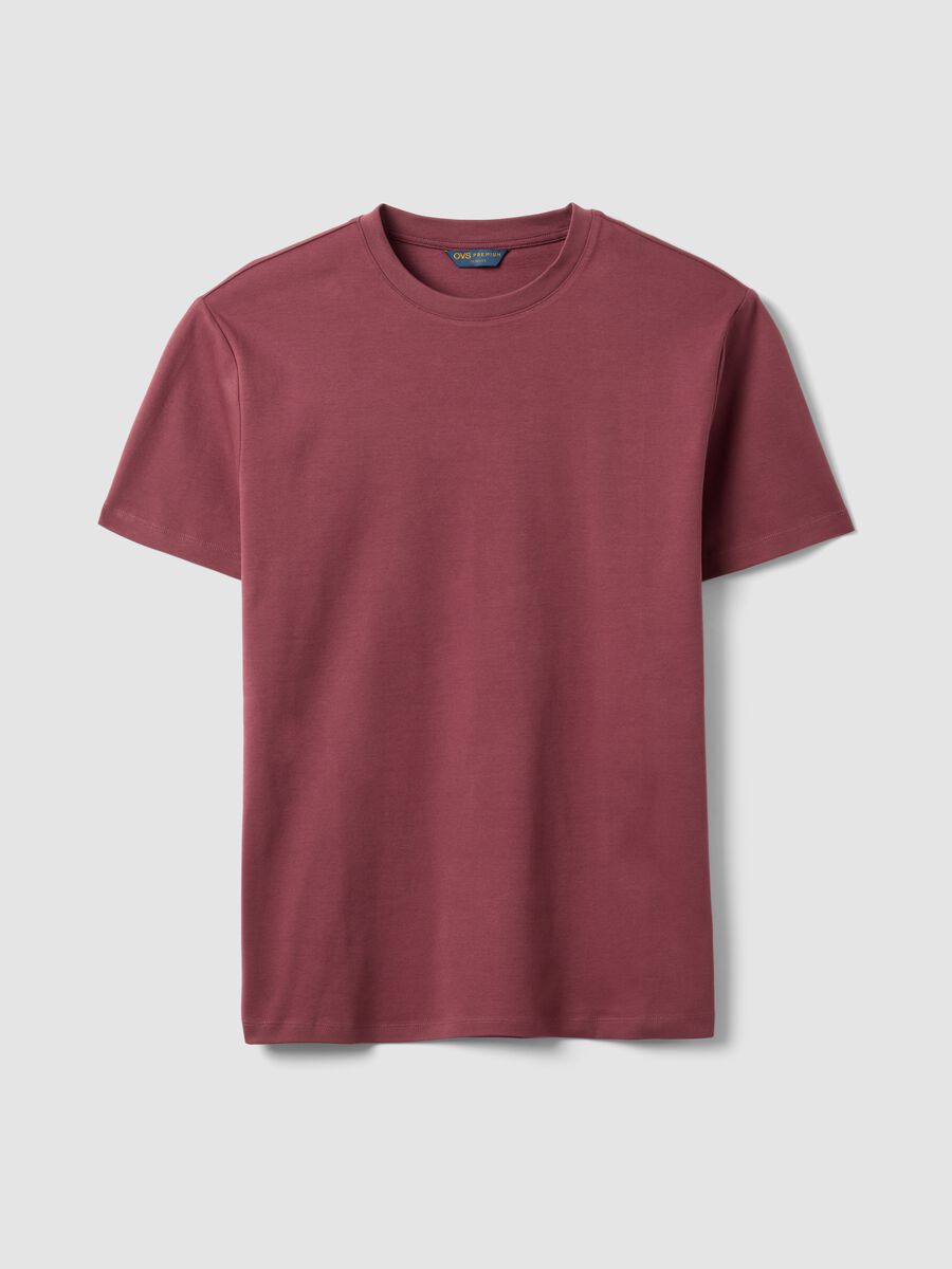 Red mercerised pure cotton slim-fit T-shirt_4