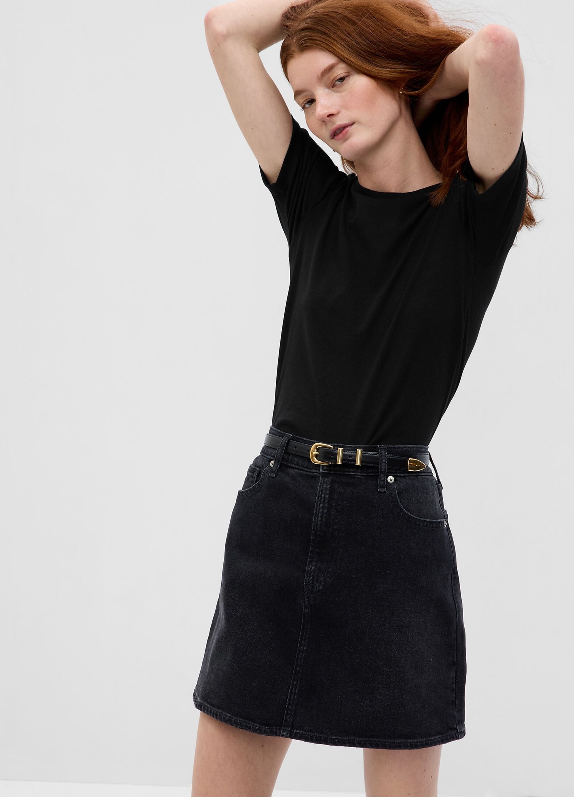 T-shirt in stretch cotton and viscose blend