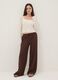 Brown Wide Leg Jogger Trousers_0
