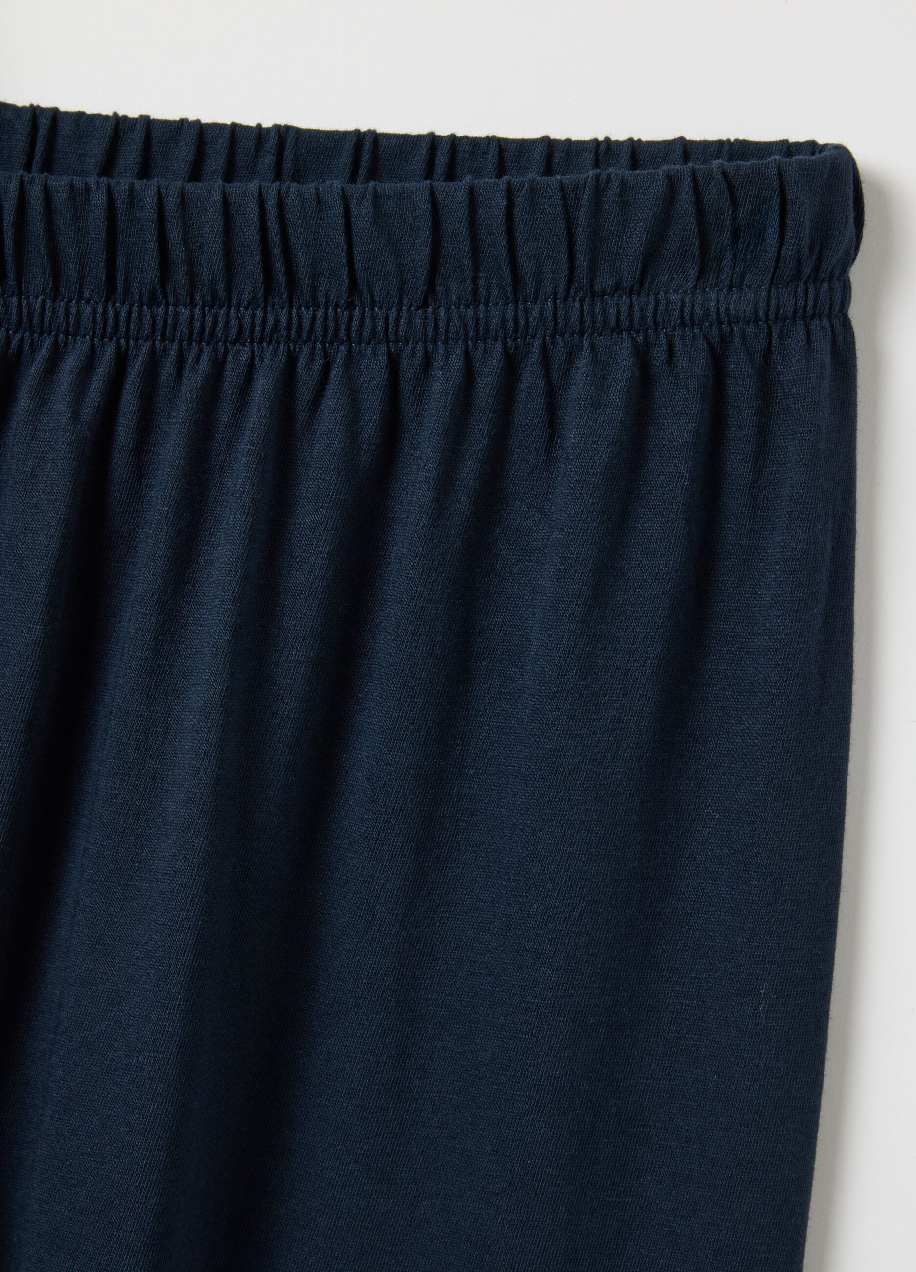 Long blue pyjamas in pure cotton, regular fit