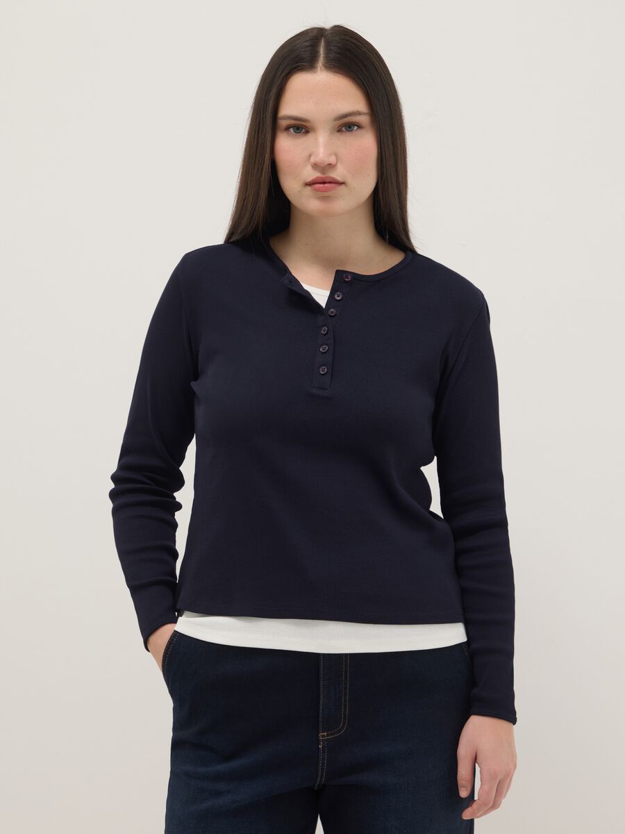 Pure cotton multicolour regular fit jumper with serafino collar_0