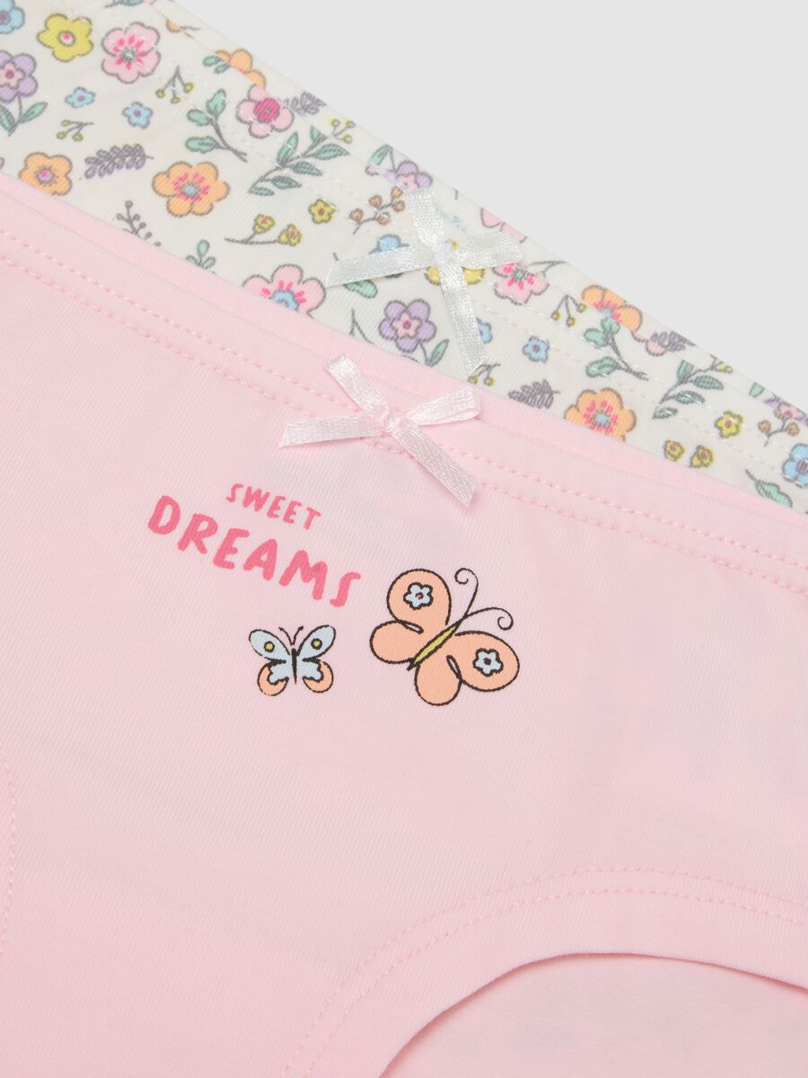Newborn Girl Multicolor Cotton Blend Panties Tripack with Flowers_2