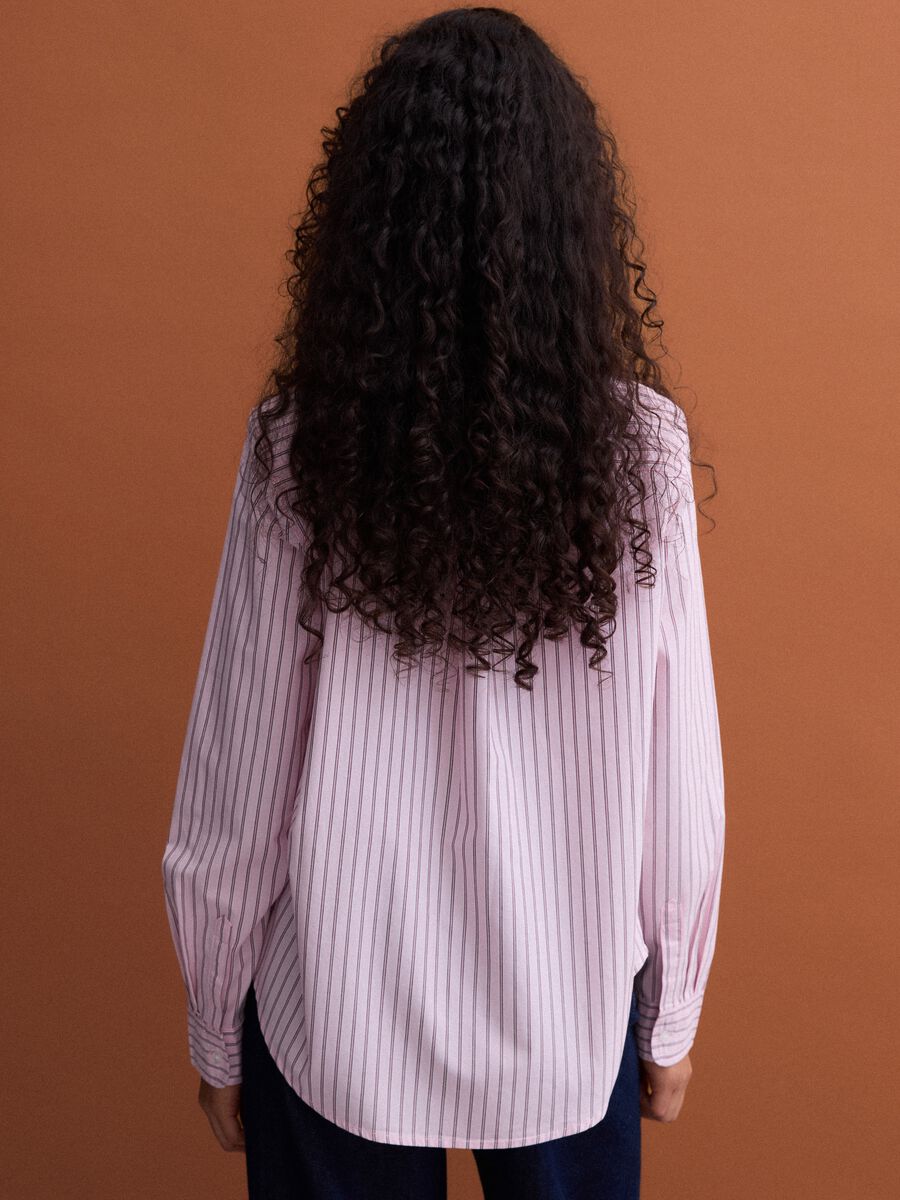Pink striped poplin shirt, regular fit_3