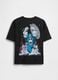 Black Cotton T-shirt with Captain America Prints_1