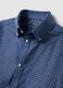 Blue short-sleeved regular-fit checked shirt, easy iron_5