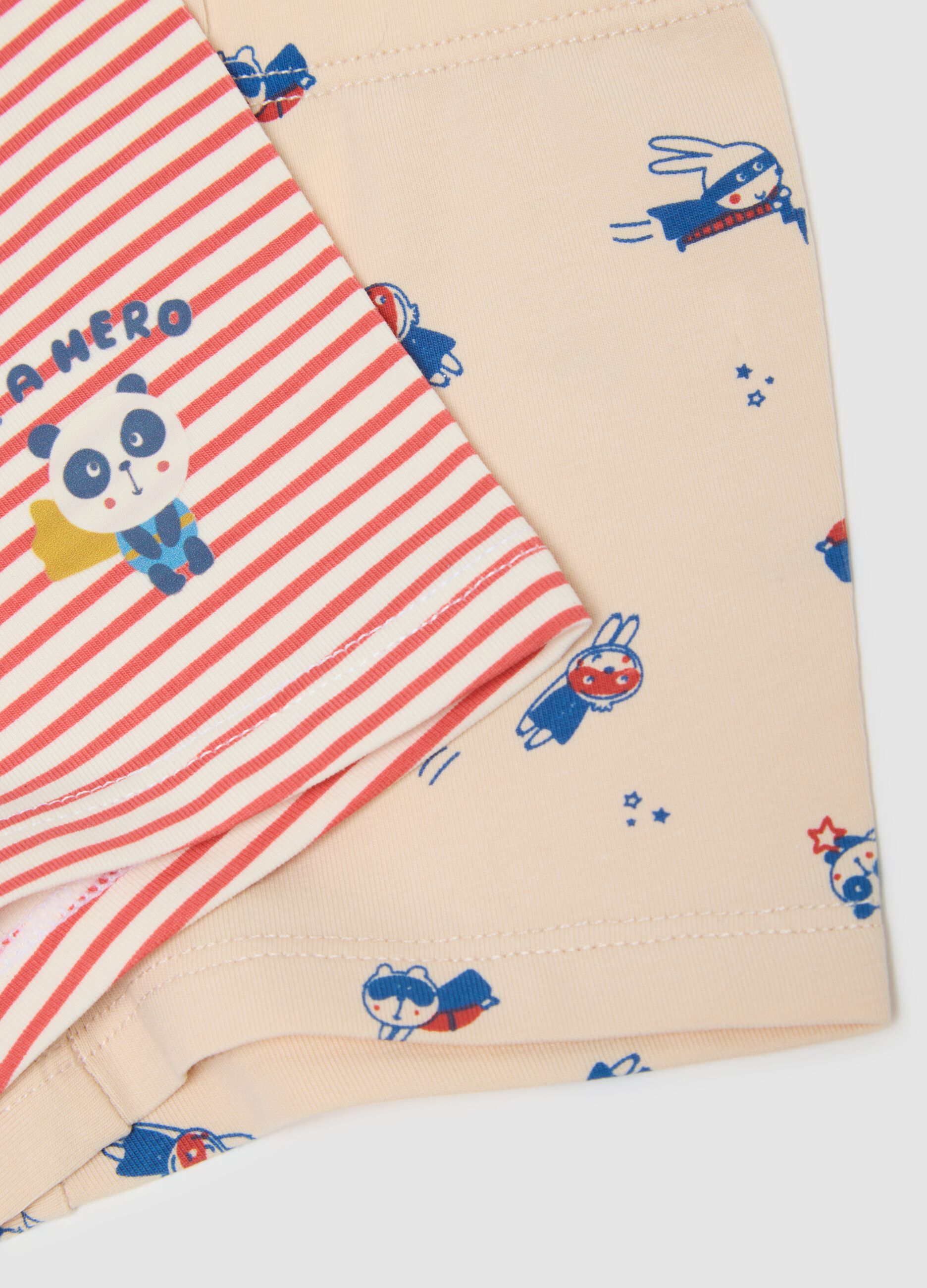 Pack of three multicolour stretch cotton baby boxers regular fit