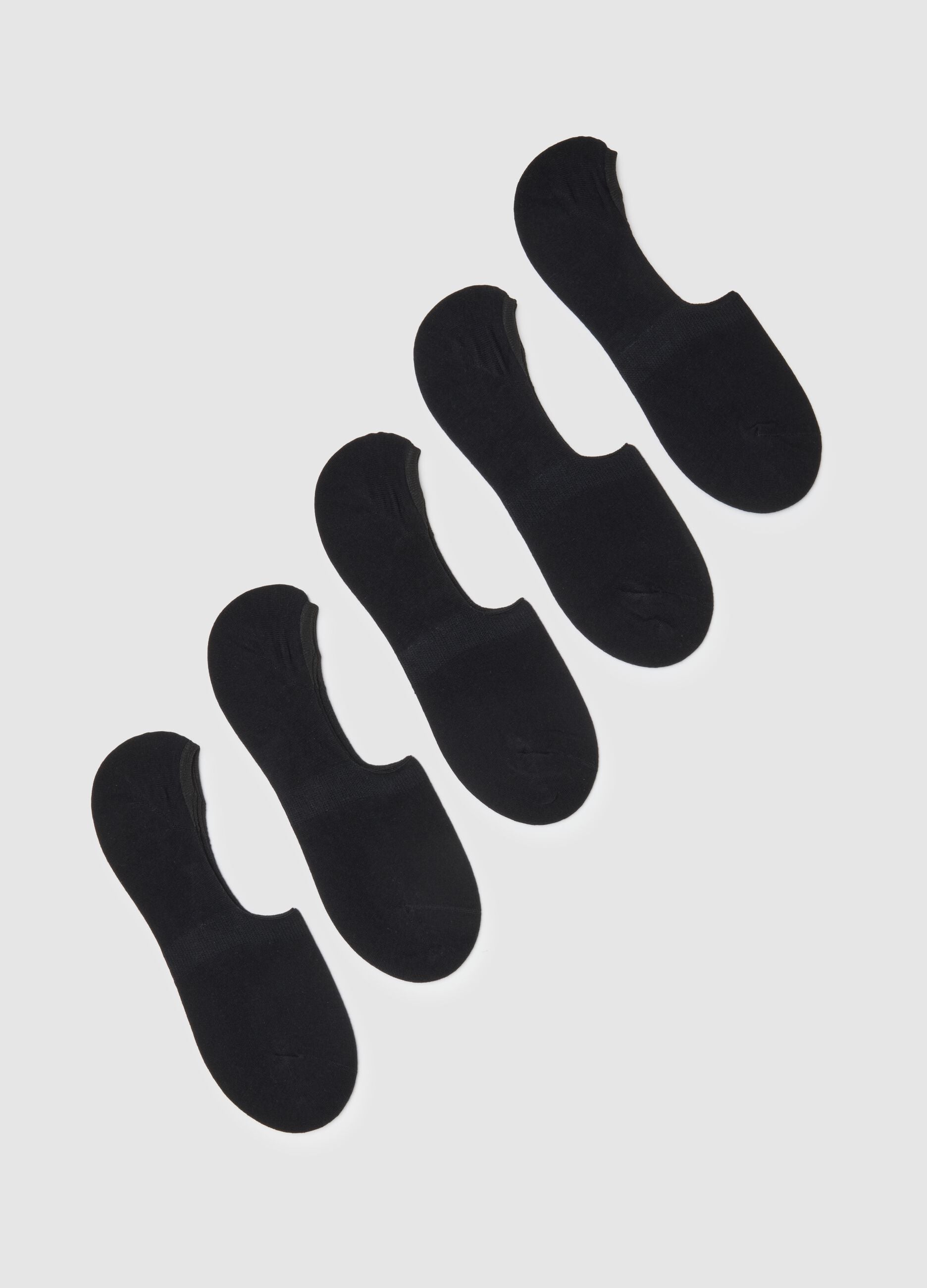 Multipack of Invisible Black Cotton Blend Sports Socks