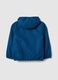 Blue waterproof regular fit jacket with hood and zip for kids_1