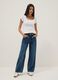 White fitted stretch-cotton T-shirt with square neckline_1