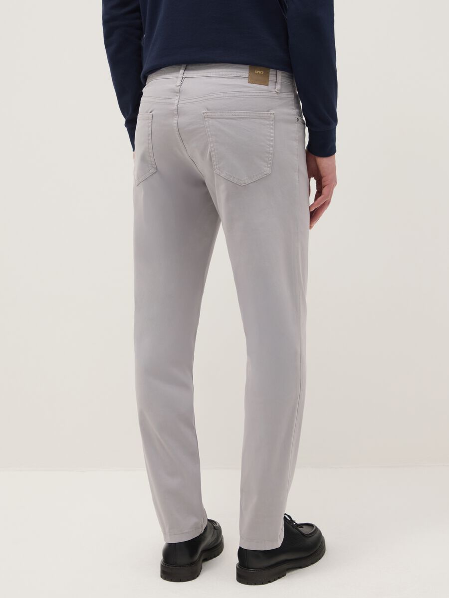 Grey stretch cotton slim fit trousers_2