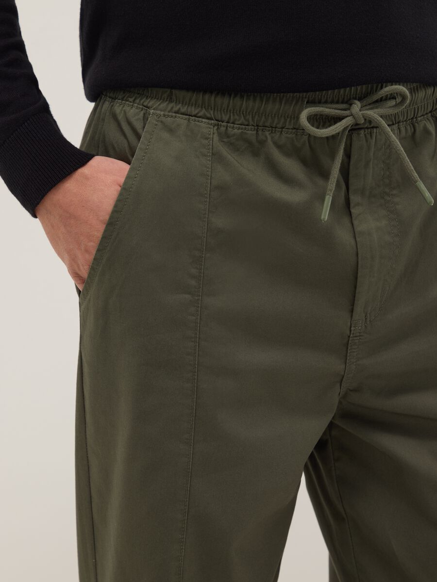 Slim Fit Green Chino Trousers in Pure Cotton_3