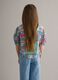Girl's multicolour pure cotton shirt with floral pattern_1