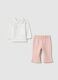 Multicoloured pure cotton sweatshirt set and trousers for infant girls regular fit_0