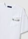 White cotton blend relaxed fit T-shirt with decorative pocket_5
