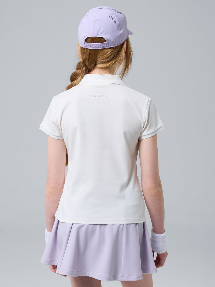 ALTAVIA COURT white sporty polo in stretch cotton_2