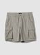 Grey pure cotton regular-fit cargo shorts_4