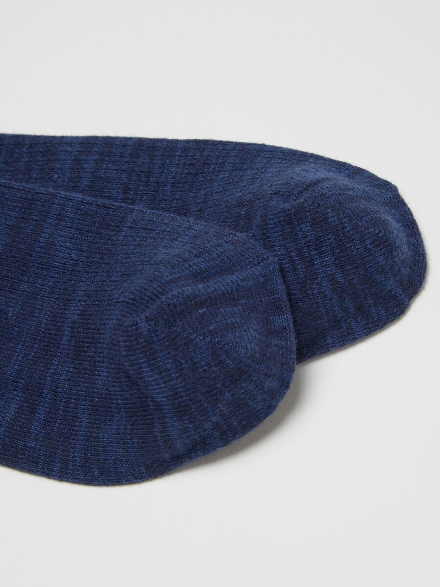 Blue Midi Cotton Blend Socks_2