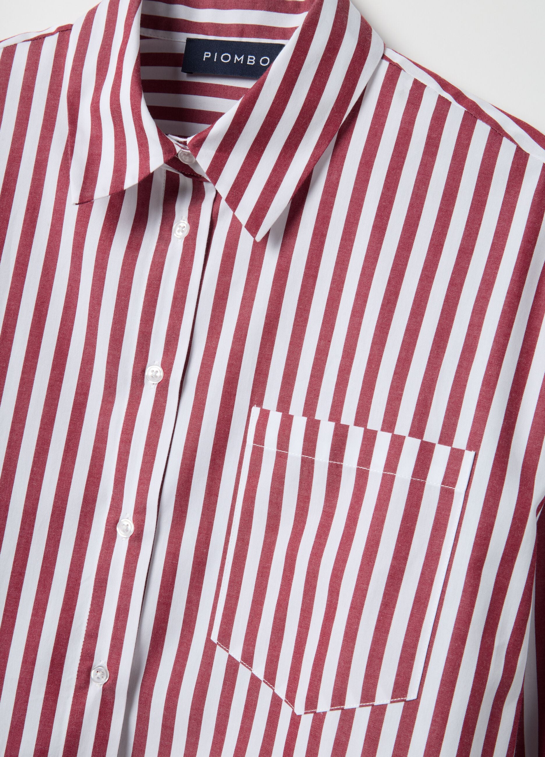 Multicolour striped pure cotton oversized fit shirt
