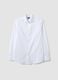 White slim-fit pure cotton twill shirt with French collar, non-iron_0