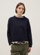 Regular fit blue stretch cotton crewneck sweatshirt with detail_0