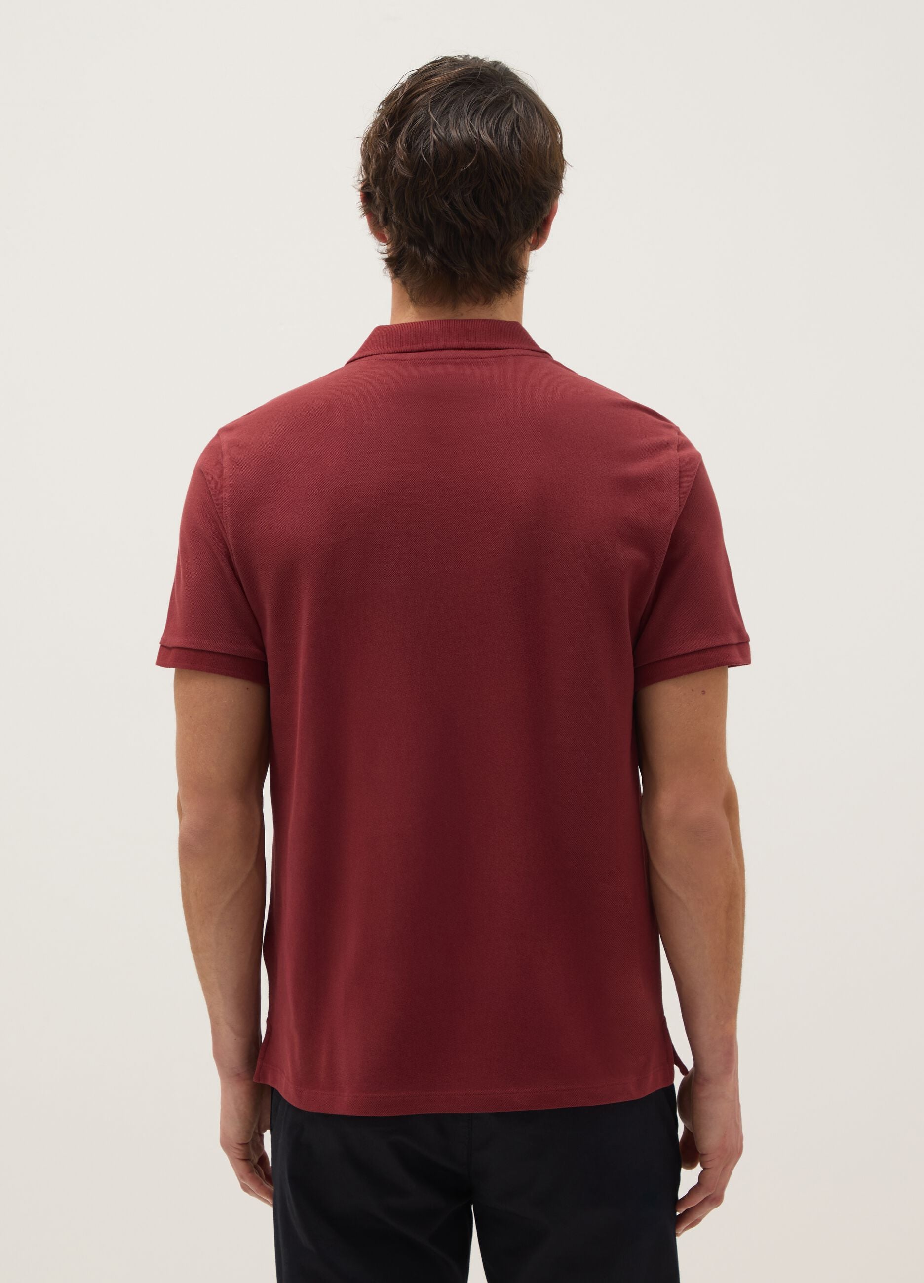 Red pure cotton polo shirt regular fit