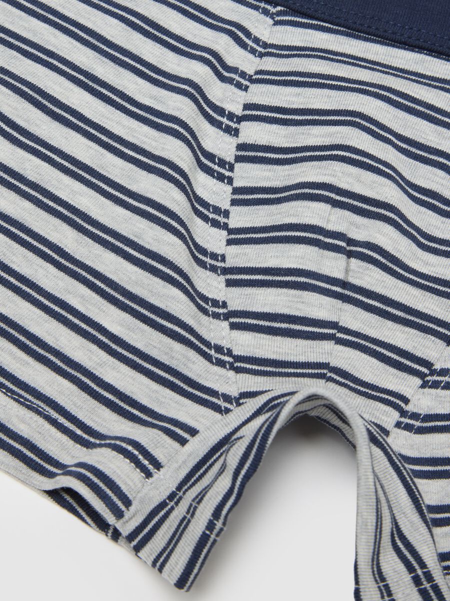 Regular fit boys' multicolour striped stretch cotton boxers_3