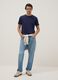 Blue short sleeve pure cotton t-shirt regular fit_1