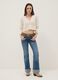 Regular fit beige pure cotton cardigan with perforated design_2