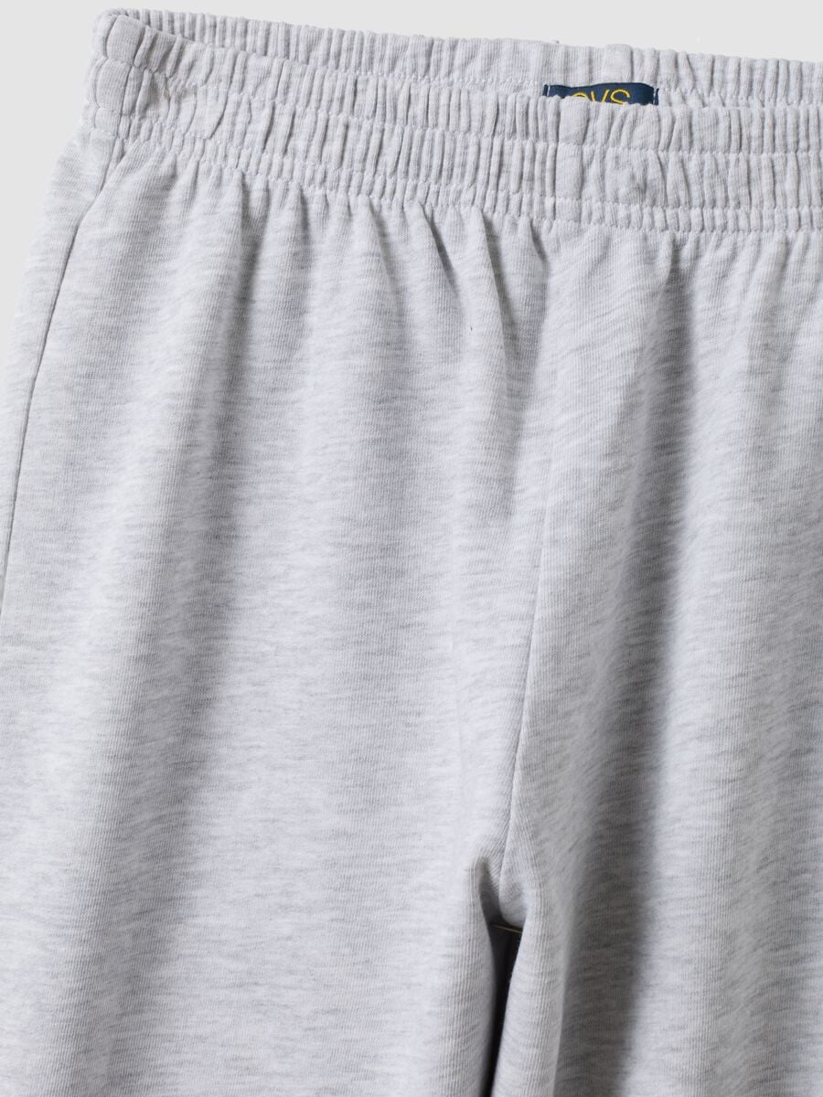 Grey jogger trousers in organic cotton and viscose blend for girls_5