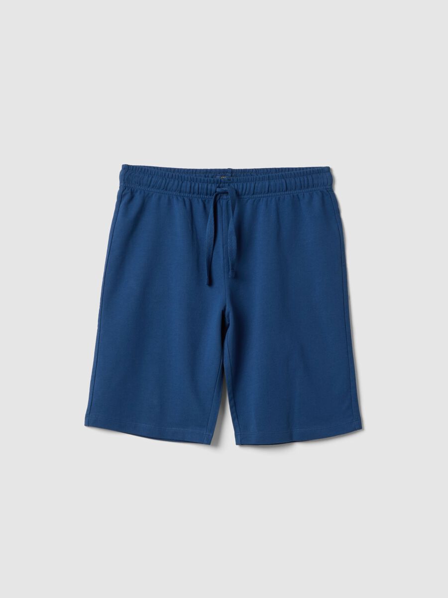 Boy's regular fit blue pure cotton shorts_3
