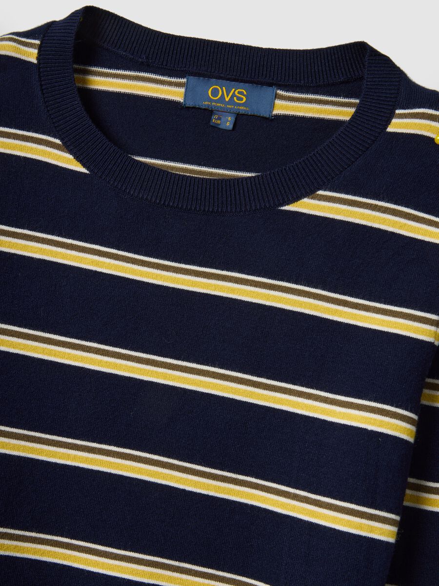 Multicoloured striped top with long sleeves regular fit_5