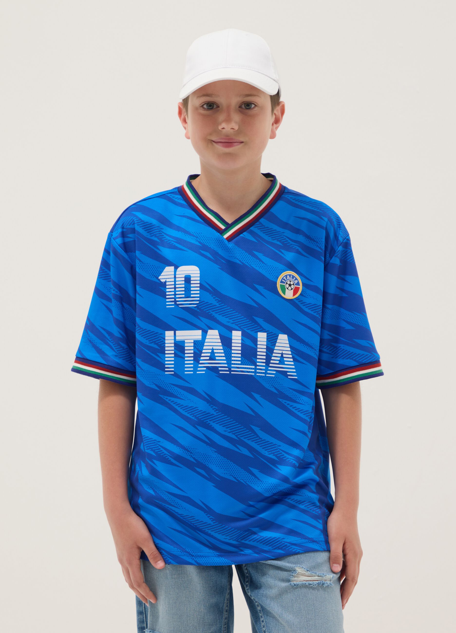 Kids&rsquo; Italy Azzurri short-sleeve T-shirt, oversized fit