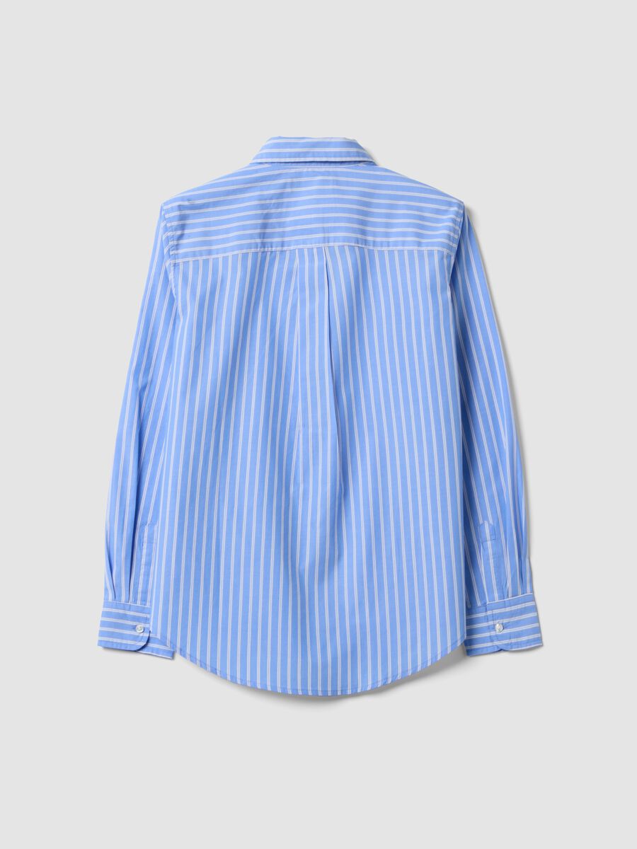 Light blue poplin shirt with white stripes, regular fit_6