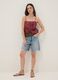 Azure denim pure cotton shorts with straight fit_0