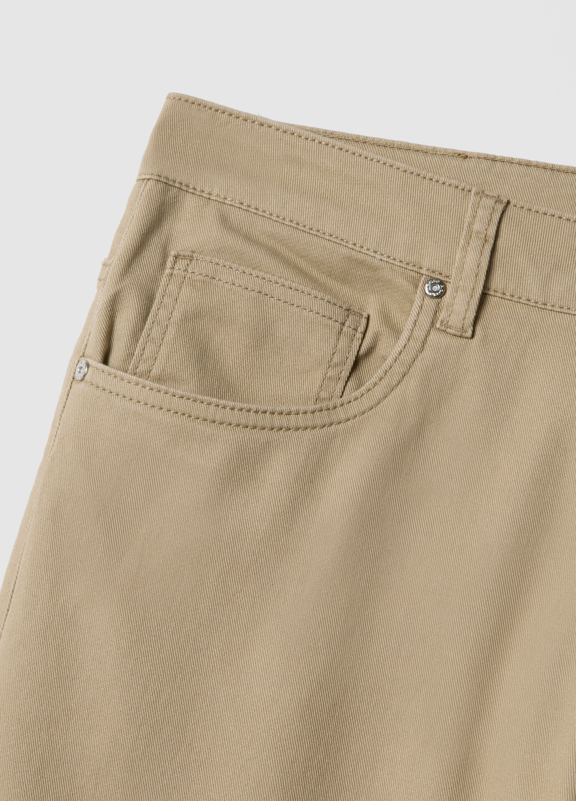 Black Regular Fit Stretch Twill Trousers
