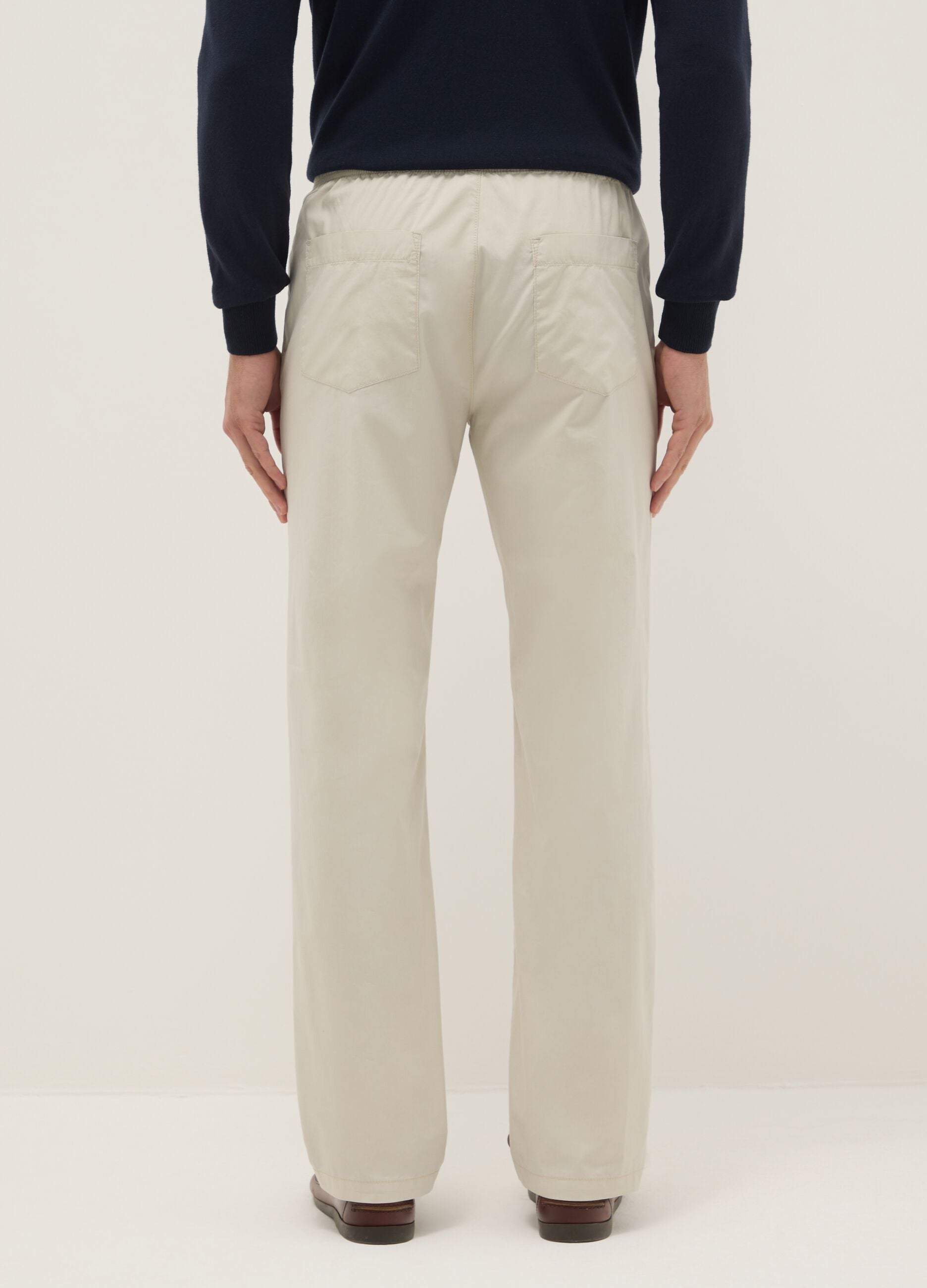 Beige chino trousers in pure cotton, regular fit