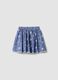 Blue pure cotton mini skirt with embroidery_0