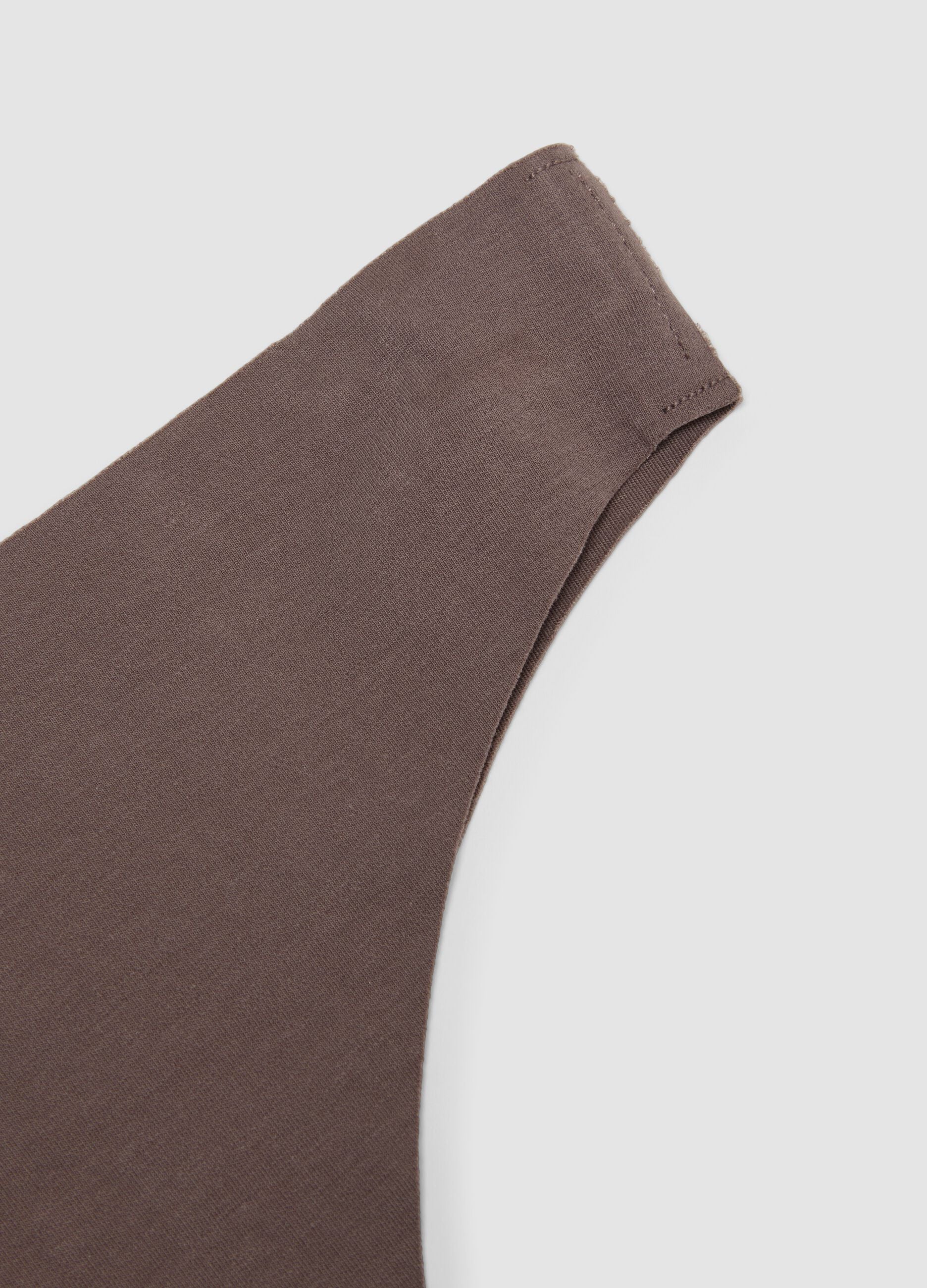 Brown organic stretch-cotton Brazilian knickers