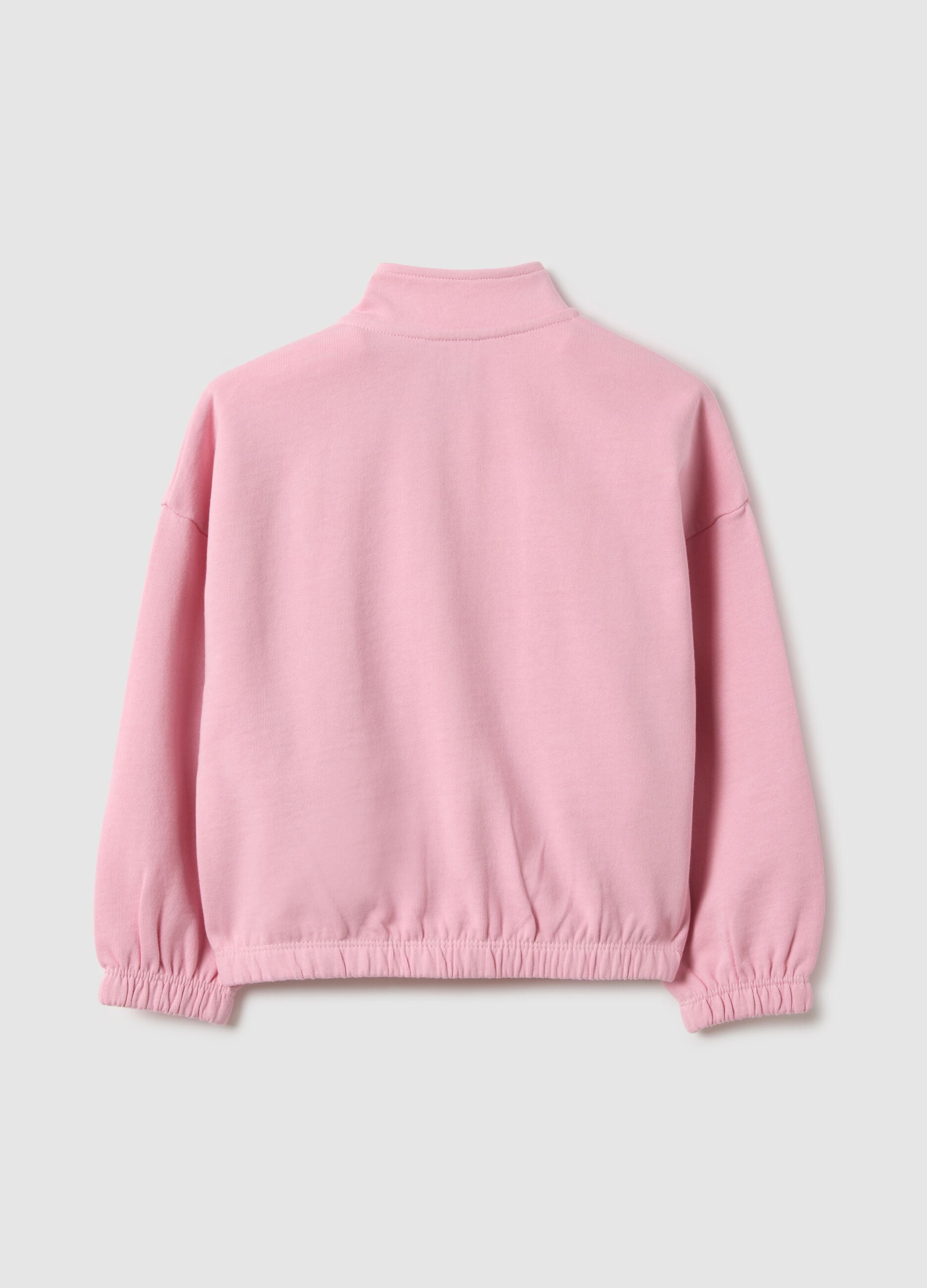 Girls' Pink Pure Cotton Sweatshirt Regular Fit